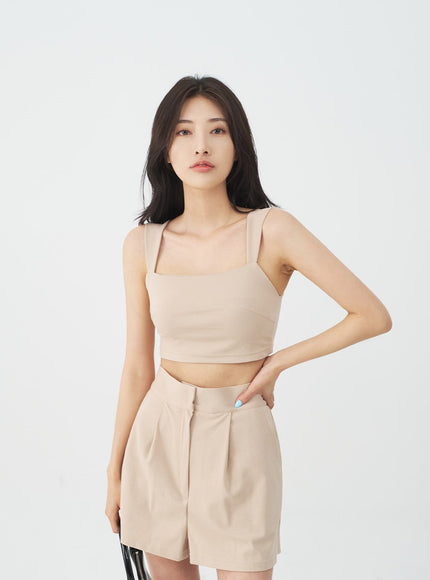 Cropped Sleeveless Top and Shorts Set IJ23