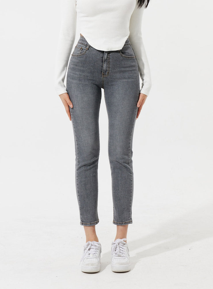 High Waist Ankle Jeans IM307