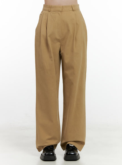 cotton-wide-leg-trousers-on408 / Beige