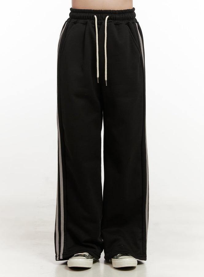 loungeease-wide-leg-sweatpants-on429 / Black