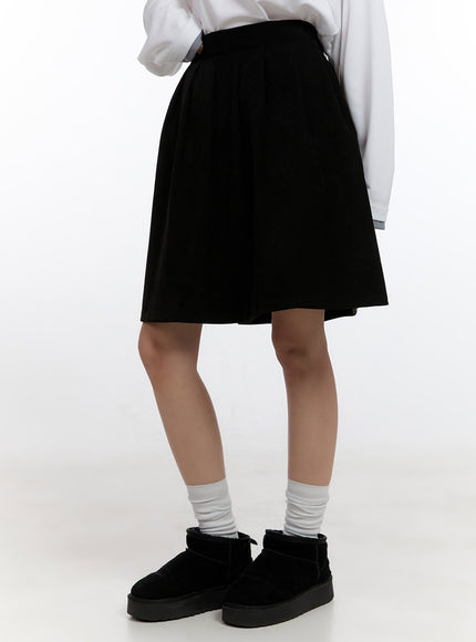 solid-suede-midi-skirt-cn421 / Black