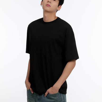 mens-classic-loose-fit-t-shirt-io428 / Black