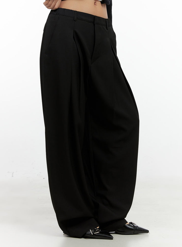 wide-fit-pleated-trousers-cn412 / Black