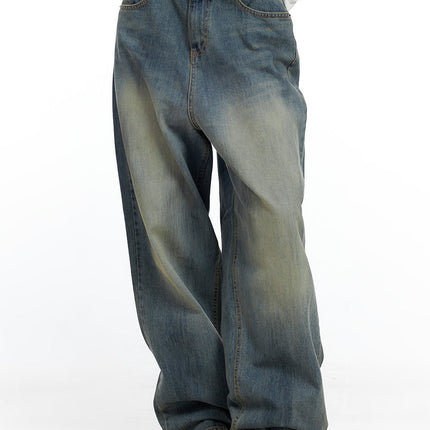 mila-washed-denim-wide-jeans-co425 / Blue