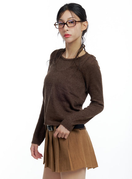 soft-knit-and-camisole-set-co426 / Brown