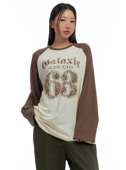 oversized-raglan-graphic-t-shirt-cs424 / Brown