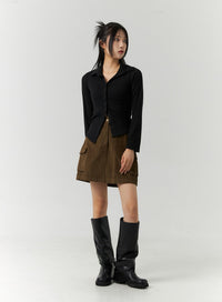 corduroy-cargo-mini-skirt-cn321 / Dark beige