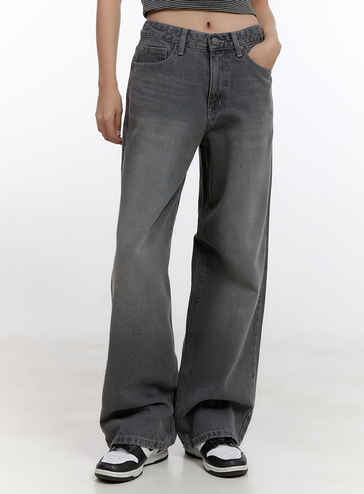 natasha-washed-wide-leg-jeans-cn421 / Dark gray