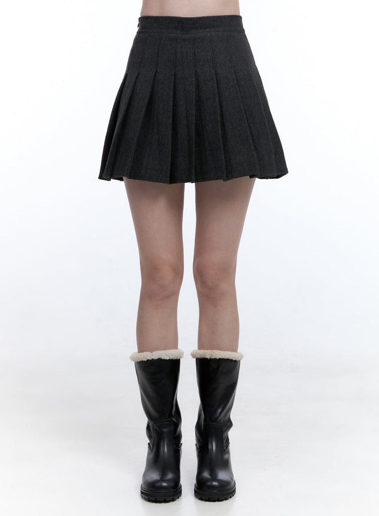 Pleated Cotton Mini Skirt OO429