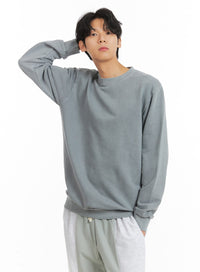 mens-washed-crewneck-sweatshirt-ia401 / Gray