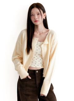 soft-touch-buttoned-cardigan-on422 / Light beige