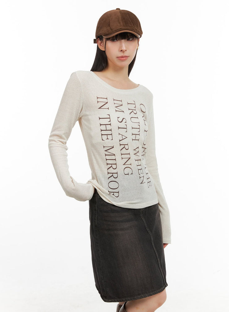 sheer-lettered-long-sleeve-cg419 / Light beige