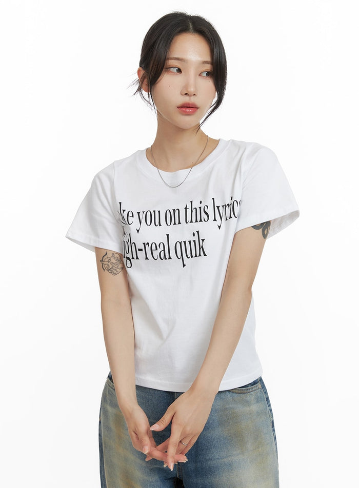 short-sleeve-lettering-tee-cm426 / White