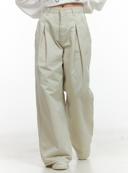 wren-pintuck-wide-leg-pants-co417 / Beige