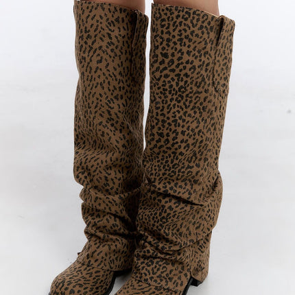 long-leopard-print-boots-cn422 / Beige