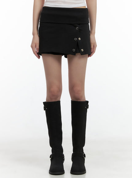 chic-buttoned-mini-skirt-co410 / Black