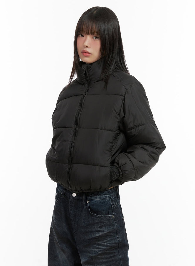 cropped-puffer-jacket-co410 / Black