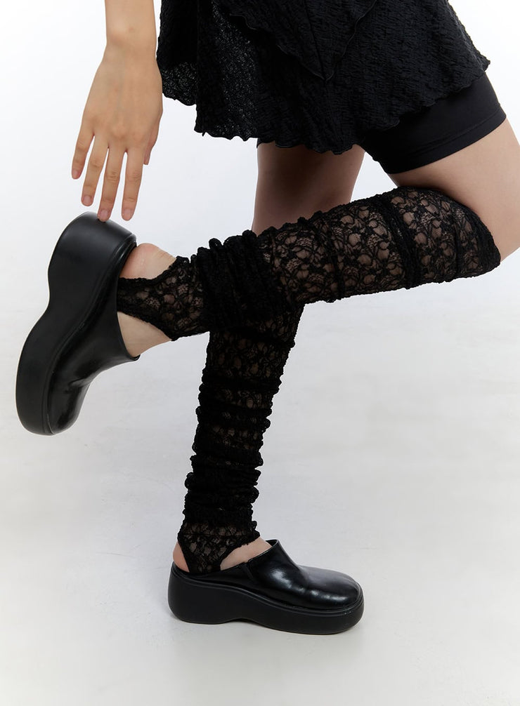 lace-dream-leg-warmers-cg414 / Black