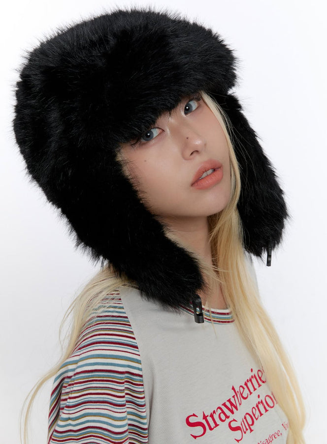 chic-fur-hat-co423 / Black