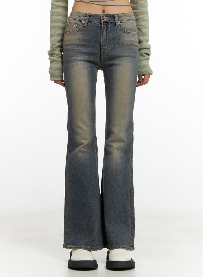 lydia-slim-washed-bootcut-jeans-co424 / Blue