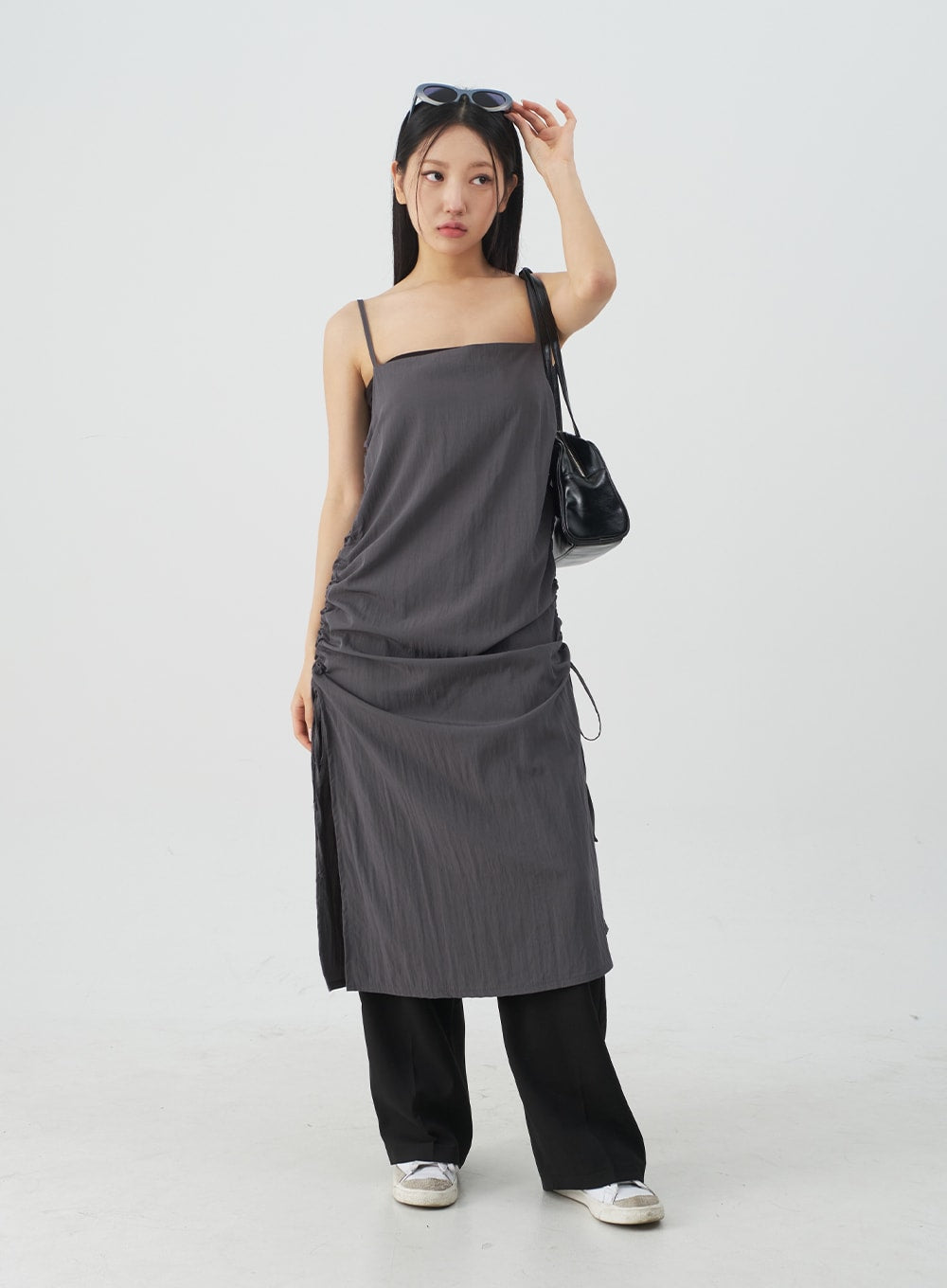 Shirred Sleeveless Dress CY31