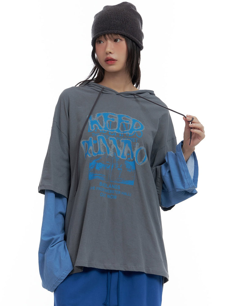 oversize-long-sleeve-hoodie-cs420 / Dark gray