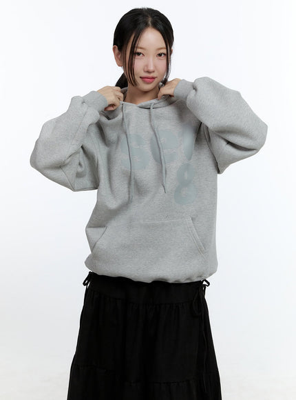 graphic-number-oversized-hoodie-cd424 / Gray