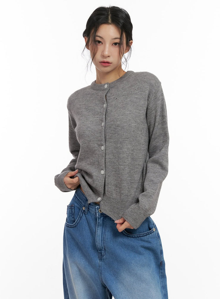 soft-knit-solid-cardigan-cn416 / Gray