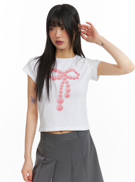 graphic-ribbon-tee-cm413 / White