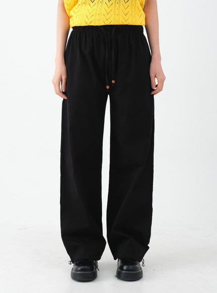 Drawstring Waist Detail Wide Leg Sweats CA27