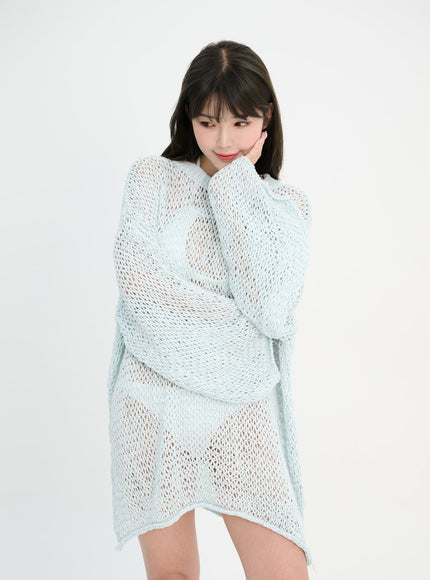 Mesh Cover-Up Sweater IM302