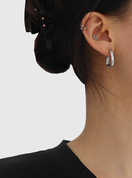 Square Shaped Mini Hoop Earrings CA10