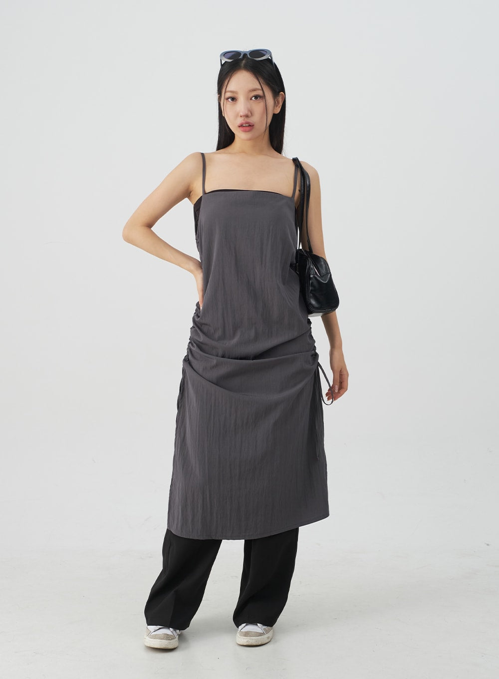 Shirred Sleeveless Dress CY31