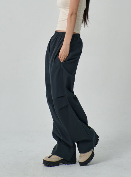 Drawstring Wide Track Pants IF314