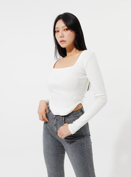 Square Neck Cropped Top IM307