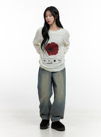 floral-ribbed-long-sleeve-tee-cn407