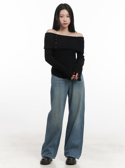 Christine Washed Wide-Leg Jeans CJ517