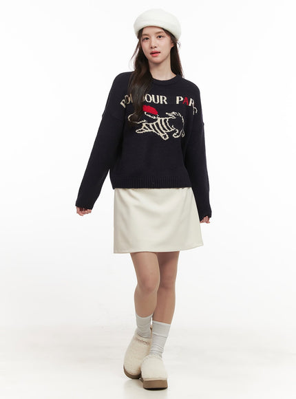 Paris Puppy Graphic Sweater CJ515