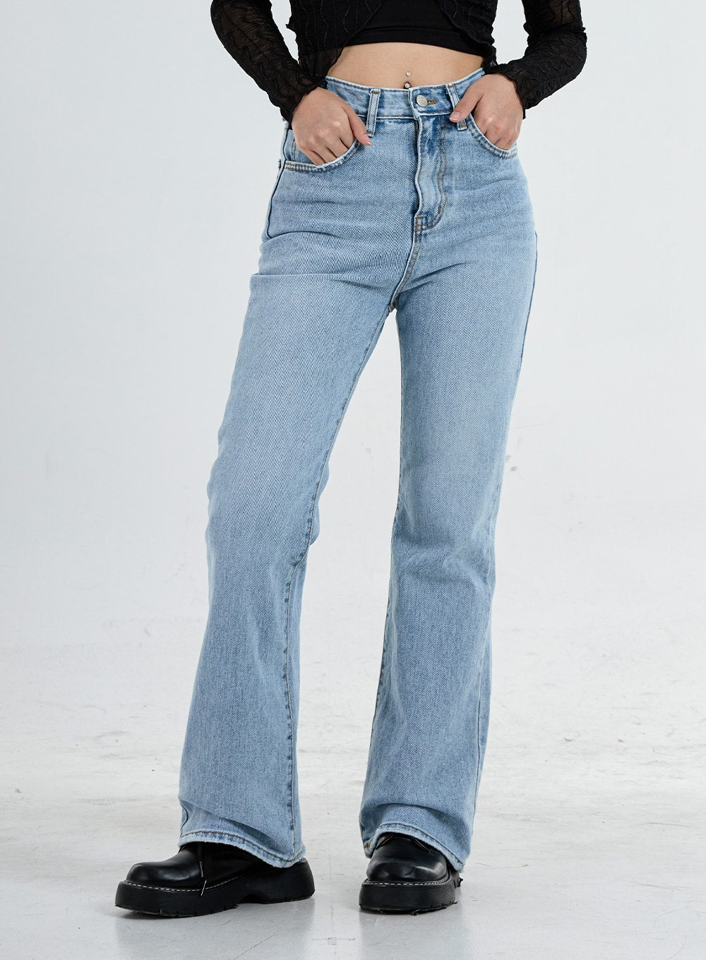 High Waist Flared Denim Pants CO04