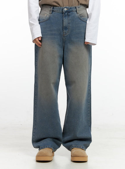 mens-denim-wide-leg-jeans-in422 / Blue