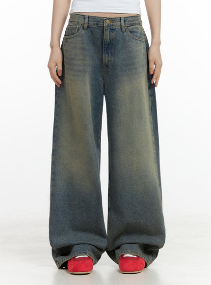 olivia-wide-washed-baggy-jeans-io430 / Blue