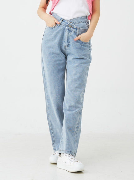 Unbalanced Wide Leg Denim Pants BU2207