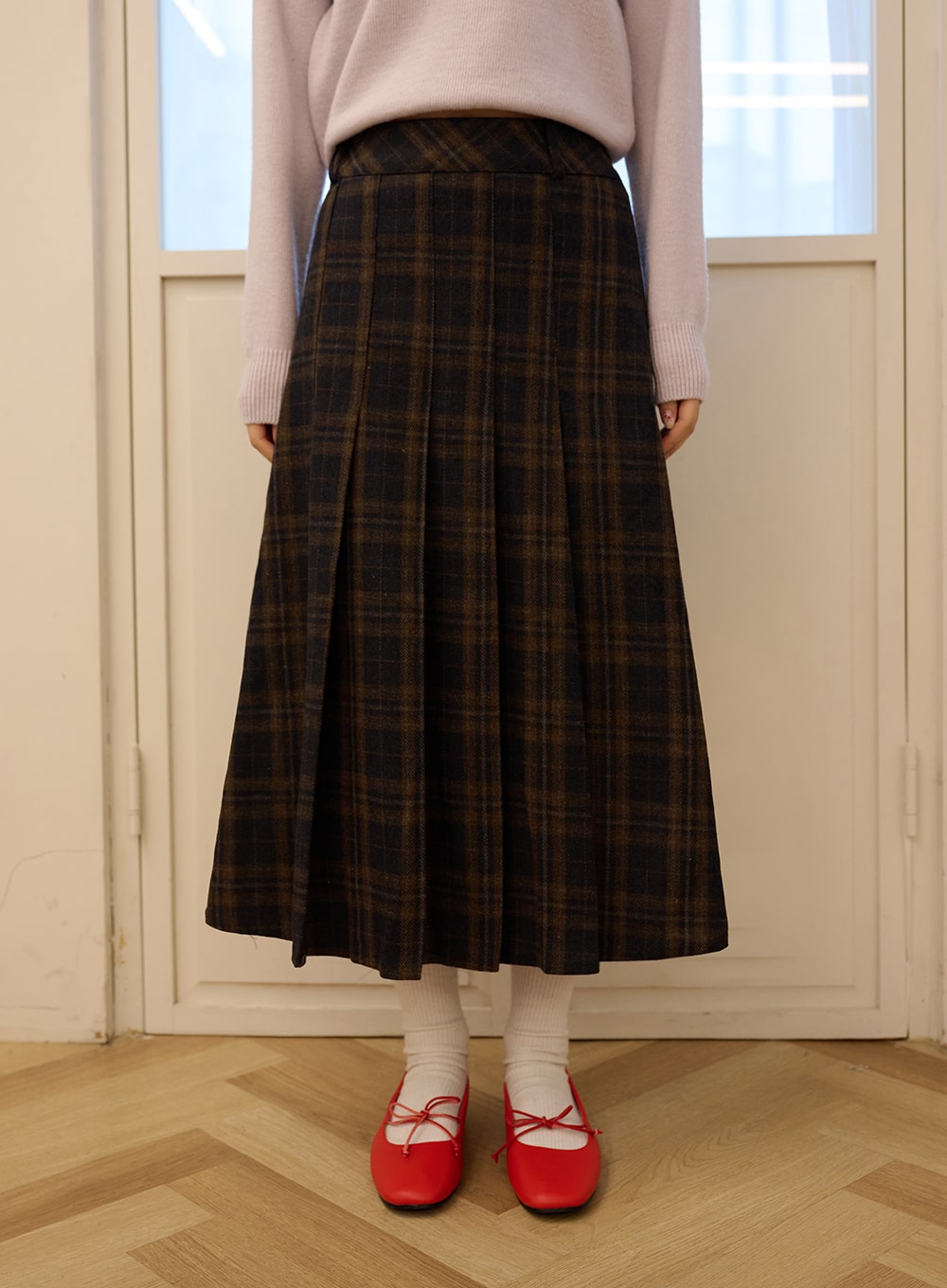 plaid-pleated-maxi-skirt-od327