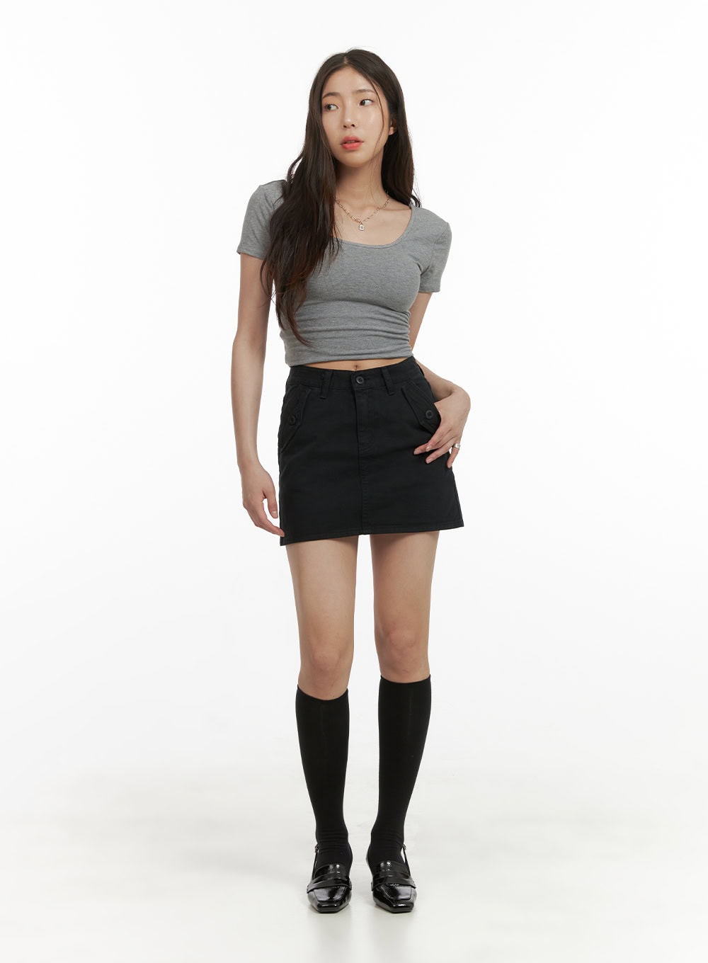 solid-cargo-mini-skirt-cy417