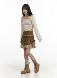 double-layer-skirt-with-belt-ca426