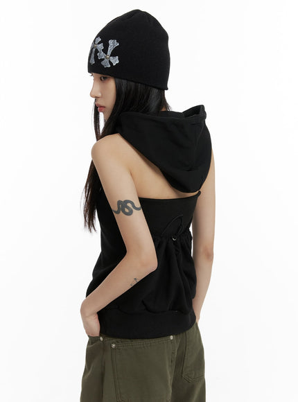 dark-grunge-back-tie-hooded-sleeveless-top-cf428