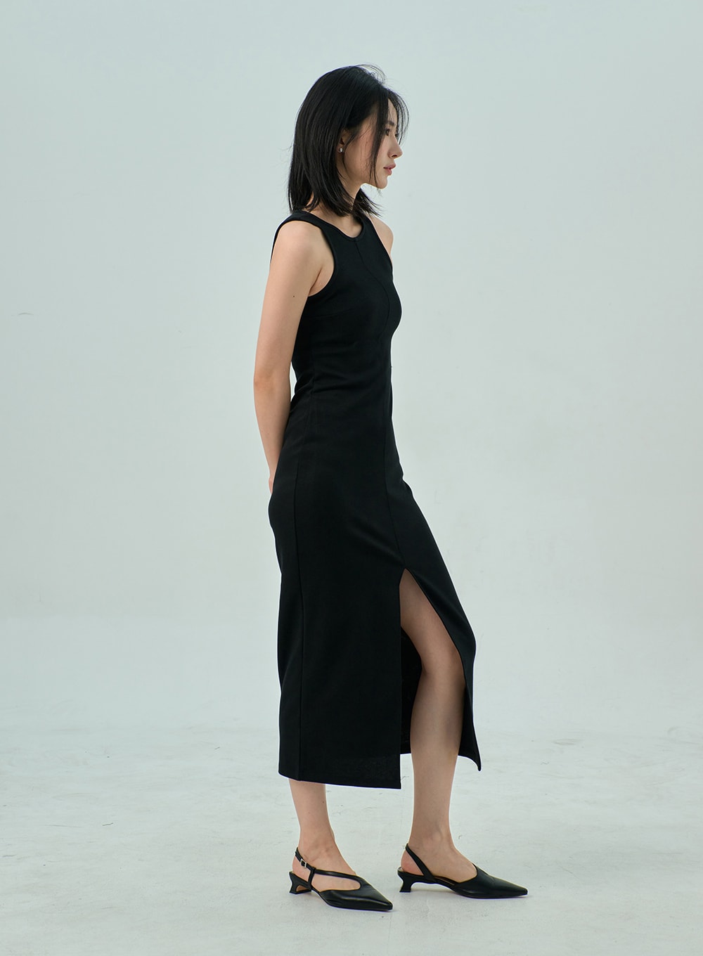 Slit Sleeveless Maxi Dress OY310