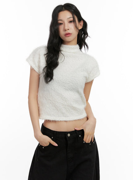 chic-turtle-neck-crop-tee-cn416 / White