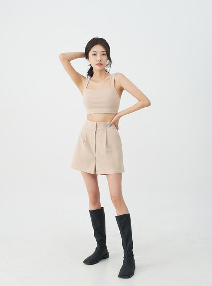 Cropped Sleeveless Top and Shorts Set IJ23