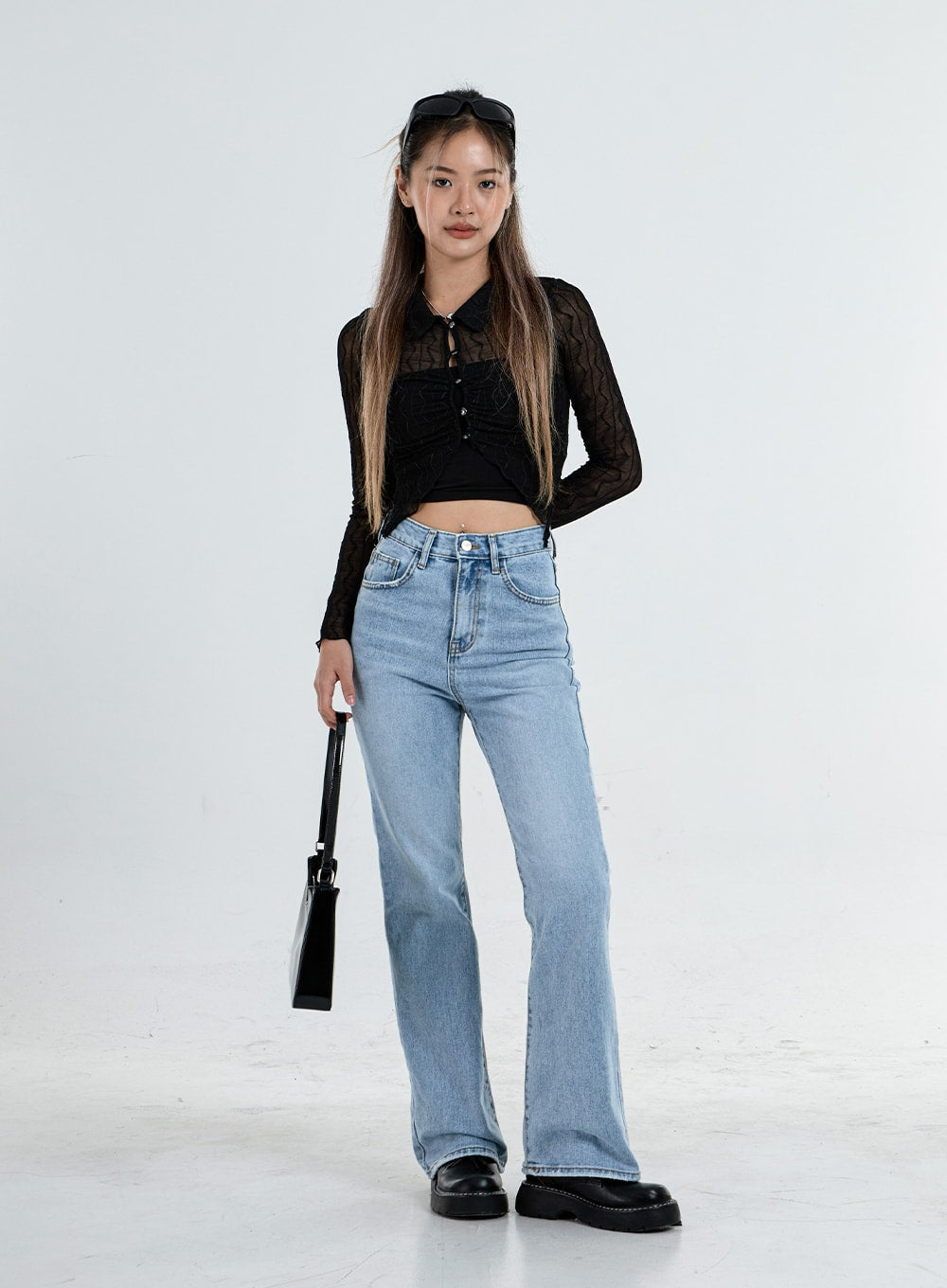 High Waist Flared Denim Pants CO04